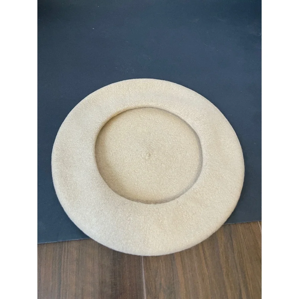 Tan Beige 100% Wool French Beret Hat JH-001 Size L Classic Parisian Style